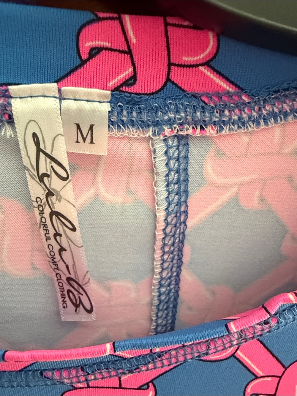 Lulu-B Blue & Pink Long-Sleeve Patterned Women's Top - Picture 2 of 4